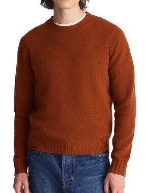 Madewell Men's Crewneck Merino Wool Knit Pullover Sweater Solid Roasted Orange